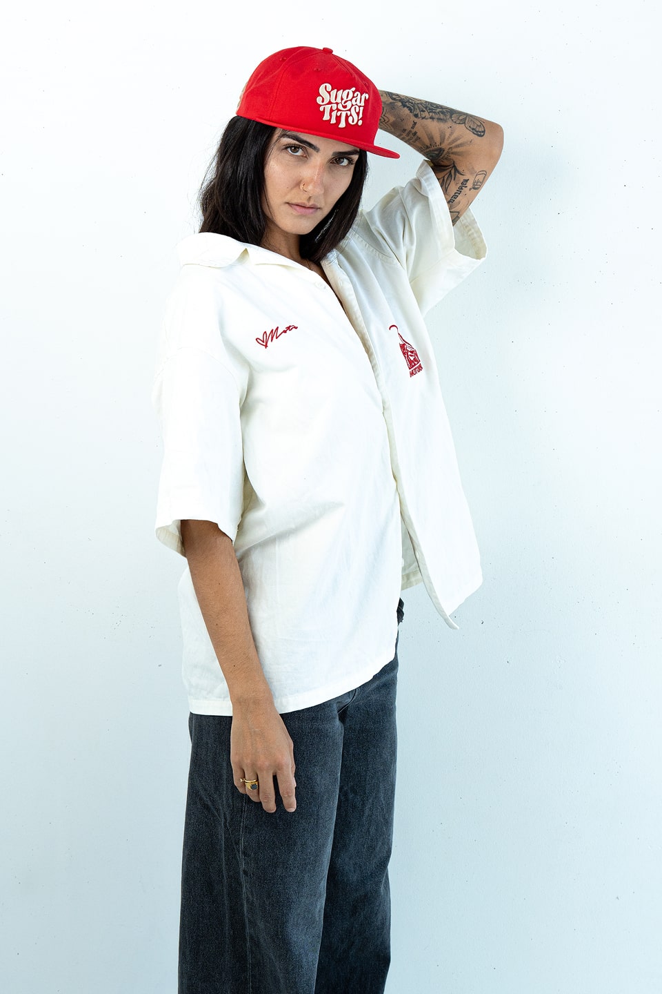 Bobby Lovejoy | Embroidered Nylon Snapback Cap - Red