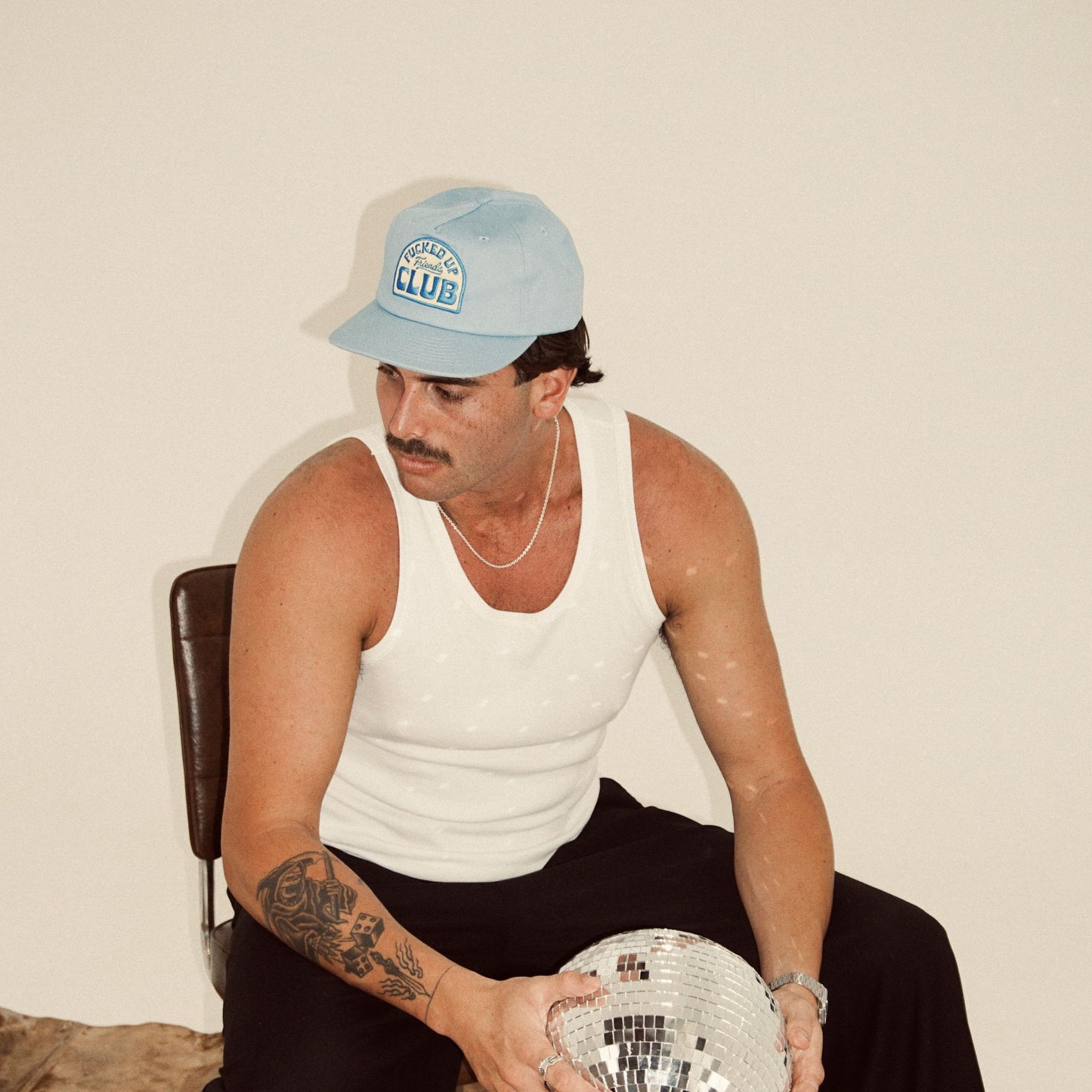 Fucked Up Friends Club light blue snapback cap