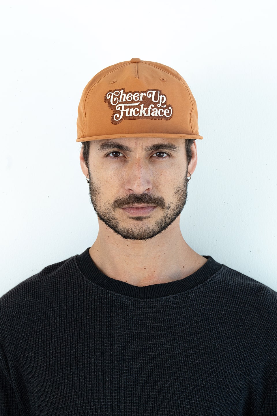 Bobby Lovejoy | Embroidered Nylon Snapback Cap - Caramel