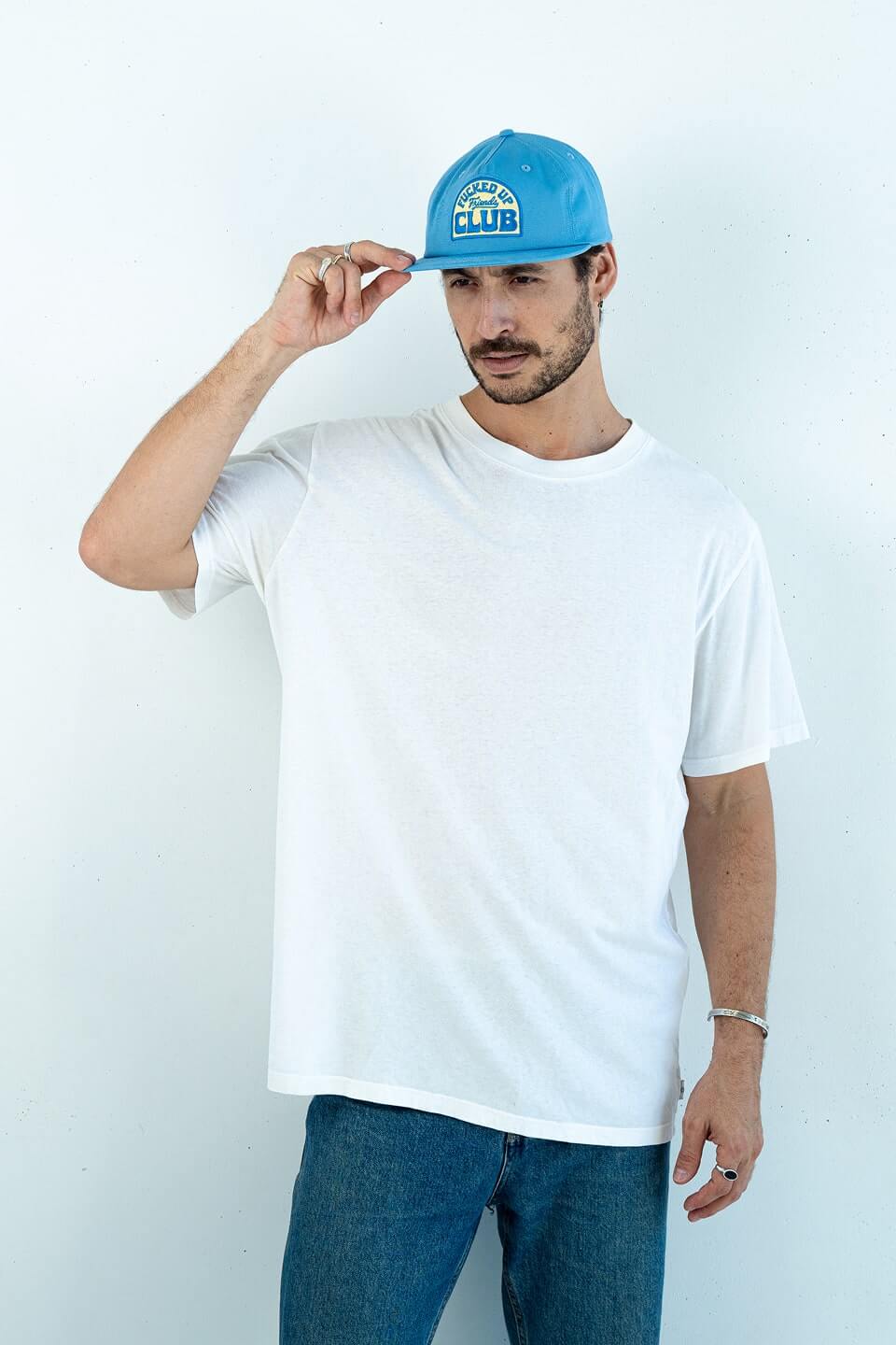 Bobby Lovejoy | Embroidered Cotton Snapback Cap - Light Blue