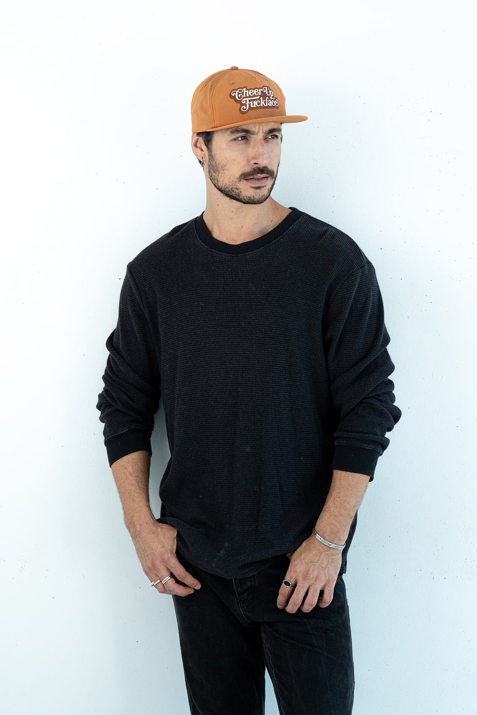 Bobby Lovejoy | Embroidered Nylon Snapback Cap - Caramel