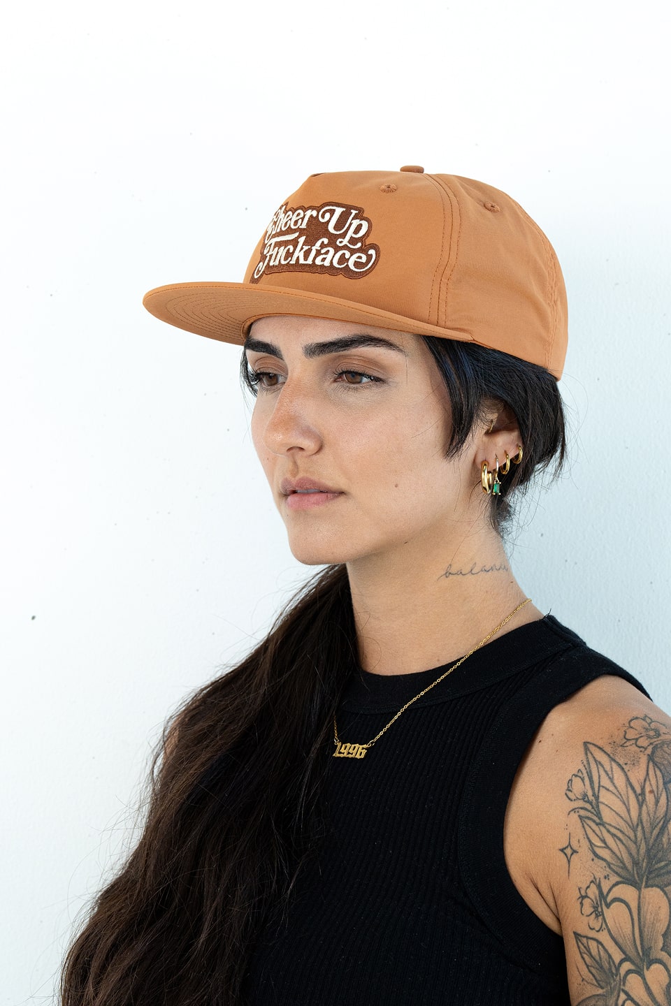 Bobby Lovejoy | Embroidered Nylon Snapback Cap - Caramel